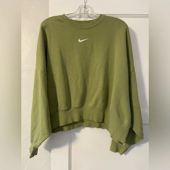 Nike phoenix fleece oversized crewneck Olive Green - Picture 2 of 6